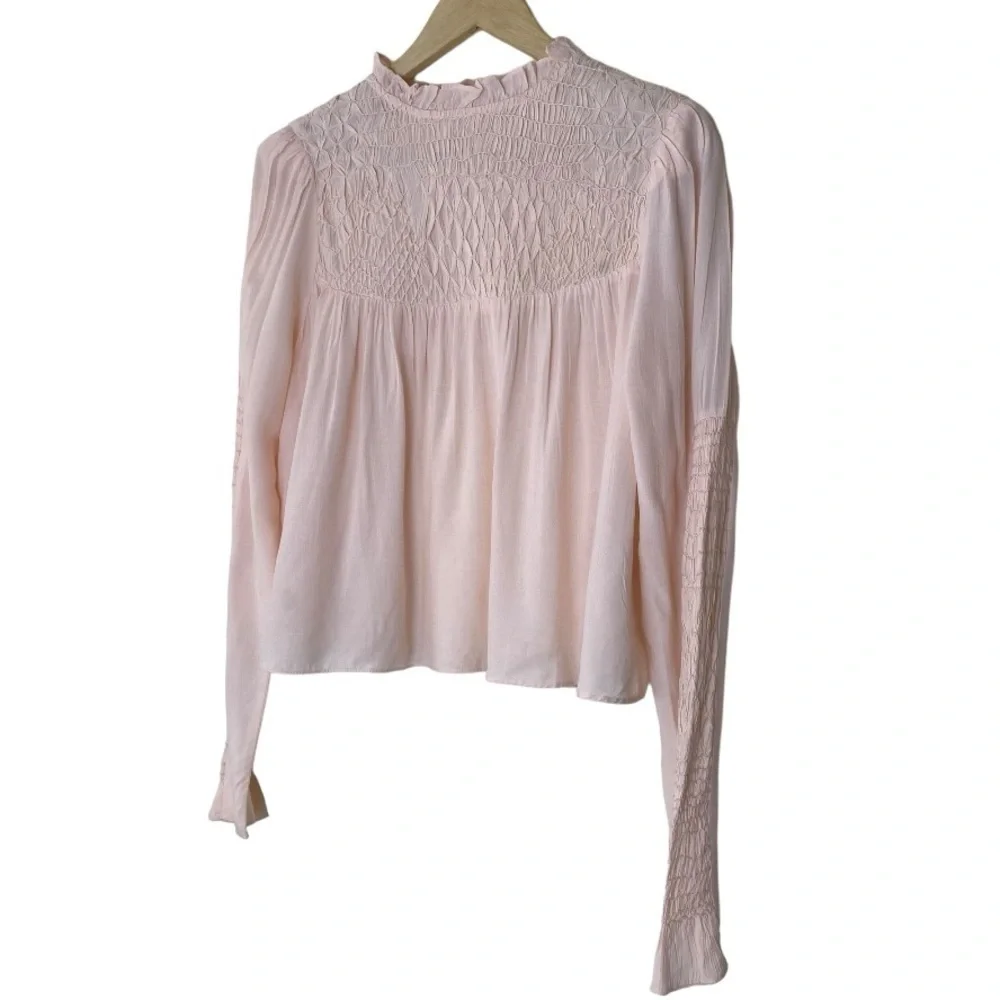 Free People Smocked In Time Top - Light Peach​​​​​​​​